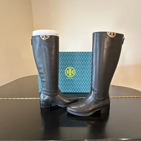 NWT RARE luxury classic minimalist equestrian authentic Tory Burch Sidney Boots - Picture 10 of 17